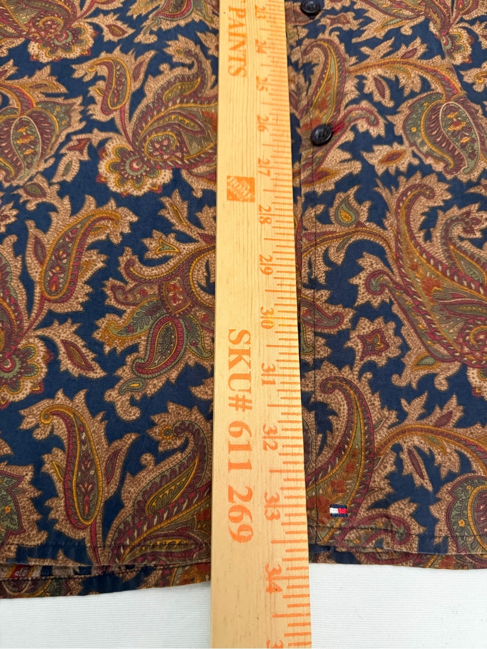 Tommy Hilfiger Shirt Mens 2XL/ XXL Paisley Floral Long Sleeve Button-Up Cotton - Picture 4 of 8